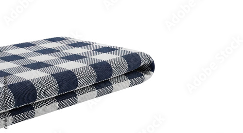 Blue and White Gingham Pattern Fabric