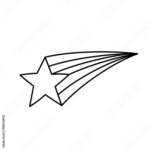 勢いよく流れる星のイラスト