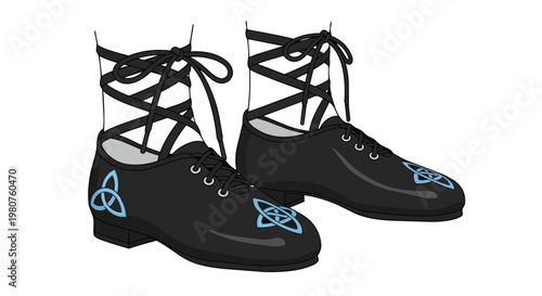 Irish Dancing Shoes with Celtic Knot Design.