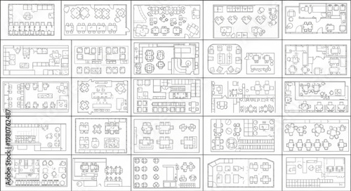 Collection of Ancient Egyptian Hieroglyphs on Papyrus.
