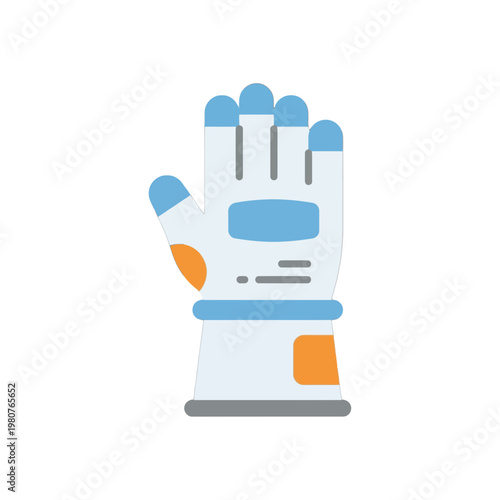Robot hand with blue accents.