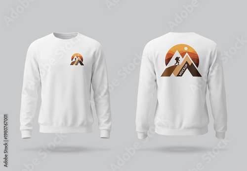 Front and Back Sweatshirt Mockup Isolated on White – Clean Apparel Branding Set
