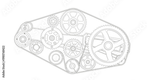 Car engine timing belt assembly.