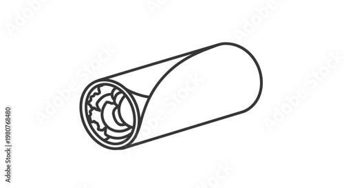 Detailed drawing of a rolled cylinder.