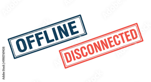 Digital device offline and disconnected status icons indicating network or connectivity issues
