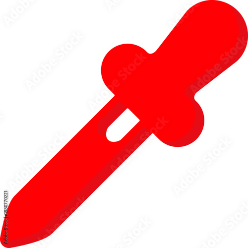 Red eyedropper vector icon for digital color picker and art tool