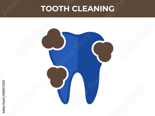 Dental Tooth Cleaning Concept Illustration with Plaque and Tartar Removal