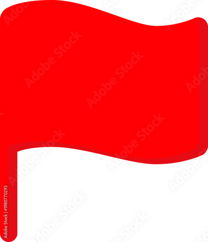 Red flag vector icon for signal alert and location mark