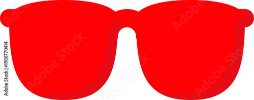 Red sunglasses vector icon for summer fashion and travel vacation