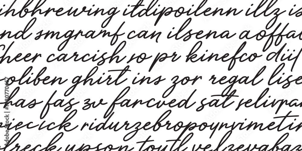 Naklejka premium A close up view of black handwritten cursive text on a plain white background showing texture.