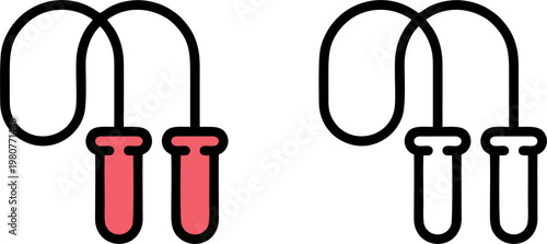 Professional Fitness Equipment Jump Rope Vektor Set