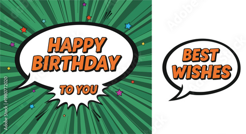 Colorful birthday greeting cards with cheerful messages and vibrant design elements for celebration