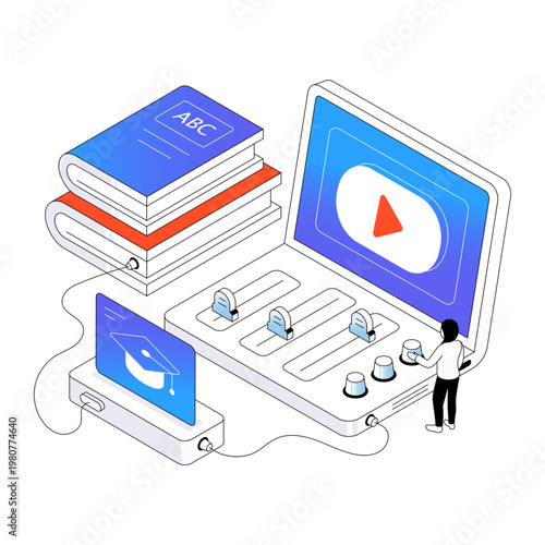 Premium design illustration of educational video