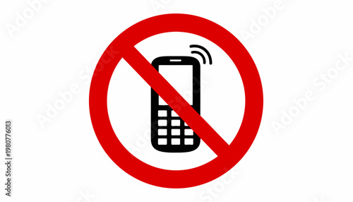 No phone calls sign, phone ban set icons
