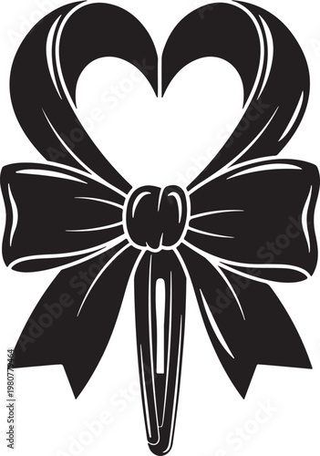 Elegant Black Ribbon Bow Vector Illustration for Decoration and Gifts