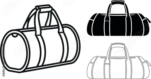 Sports bag silhouette collection gym travel and duffel bag designs