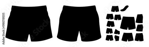 Shorts set with minimalistic outlines and bold line art featuring apparel, casual wear, street style with fashion and athleisure