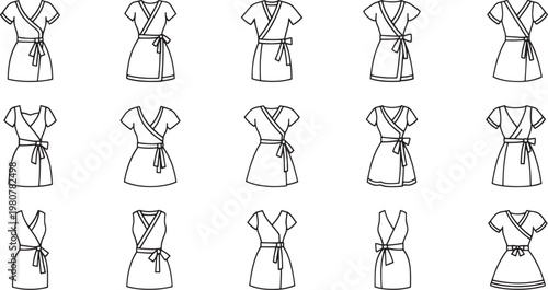 Black and white of various stylized trees and plants foliage branch