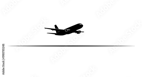 Airplane Taking Off in the Sky.