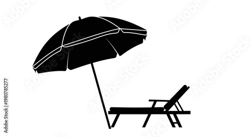 Beach Chair and Umbrella Setup.