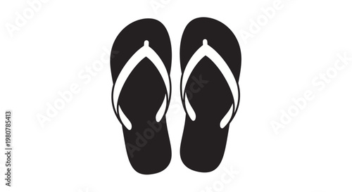 Black and white flip flops.