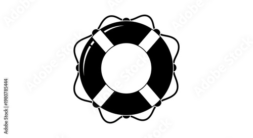 Black and white life preserver ring.