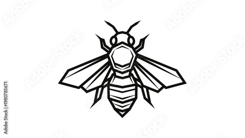 Geometric bee logo illustration