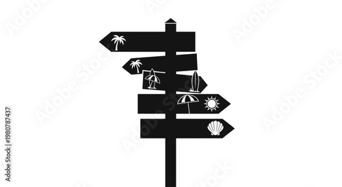 Directional Sign with Various Symbols.