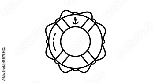 Life preserver ring with anchor symbol.