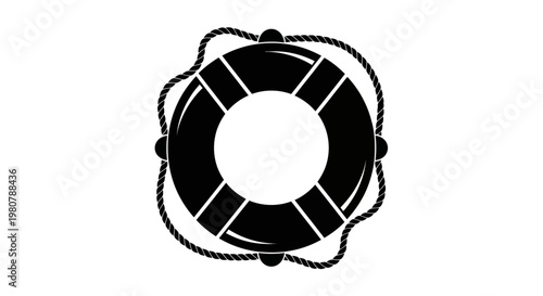 Life preserver ring with rope.