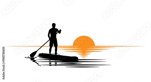 Man standing on a paddleboard.