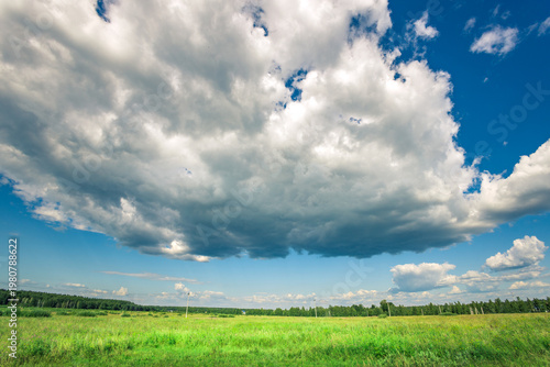 Wallpaper Mural Vast green field stretches under a dramatic sky Torontodigital.ca