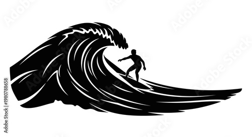 Man surfing on a wave board.
