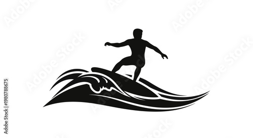 Man surfing on ocean wave.