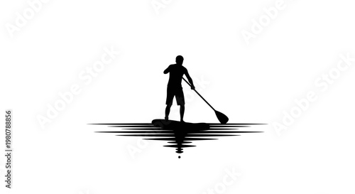 Person Paddling on a Board.