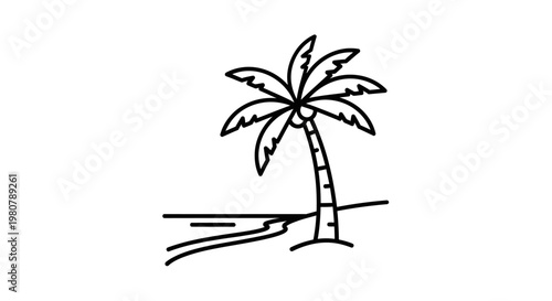 Single palm tree standing alone tall.