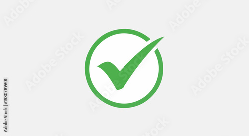 A green checkmark inside a circle on a light gray background