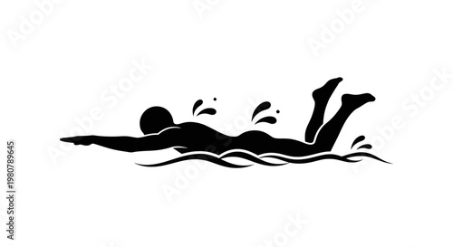 Swimmer in Water Swimming Stroke.