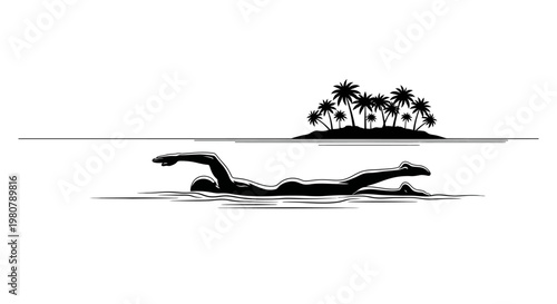 Woman Relaxing on Floating Raft Tropical.