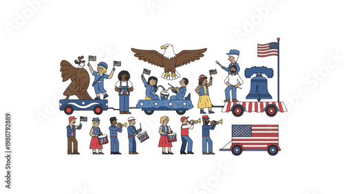 American people celebrating Independence Day.