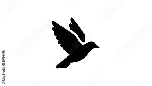Black silhouette of a flying bird.