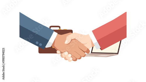 Business partners shaking hands firmly together.