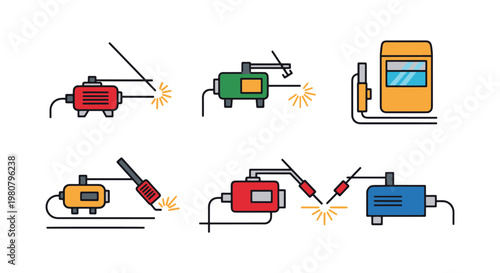 Arc Welder Line art vector abstract minimal shape illustration