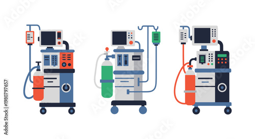 Anesthesia Machine Line art minimal abstract decorative illustration