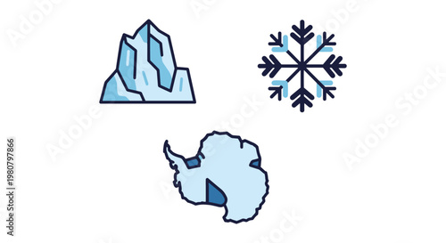 Antarctic Ice Line art vector modern abstract colorful pattern