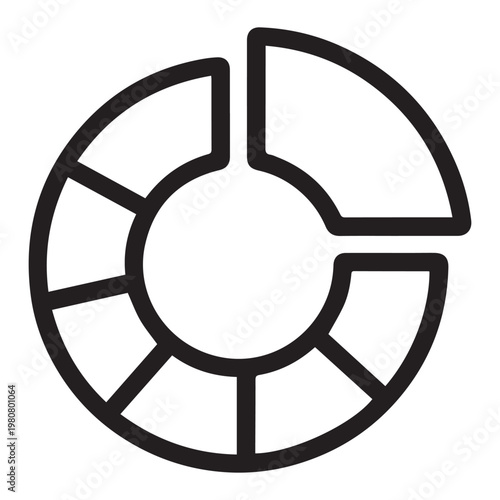 Pie Chart Segmented Circle Icon illustration vector