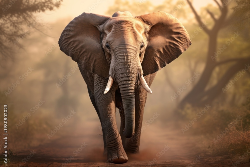 Fototapeta premium Elephant wildlife outdoors animal.
