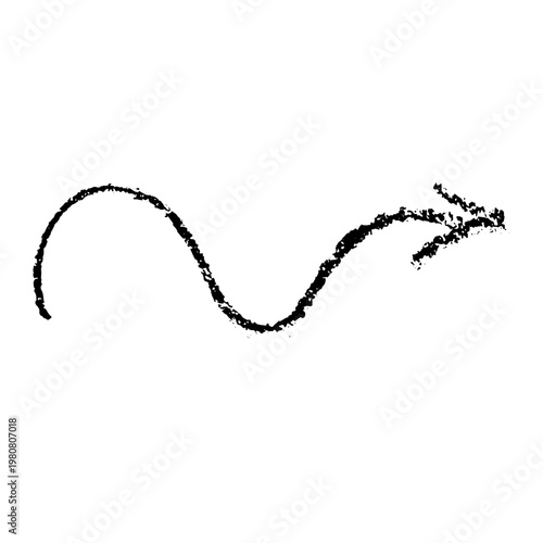 Wave Crayon Hand Drawn Arrow