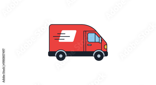Delivery Van Line art vector modern abstract shape