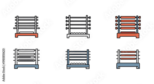 BBQ Skewer Rack Line art minimal simple shapes vector